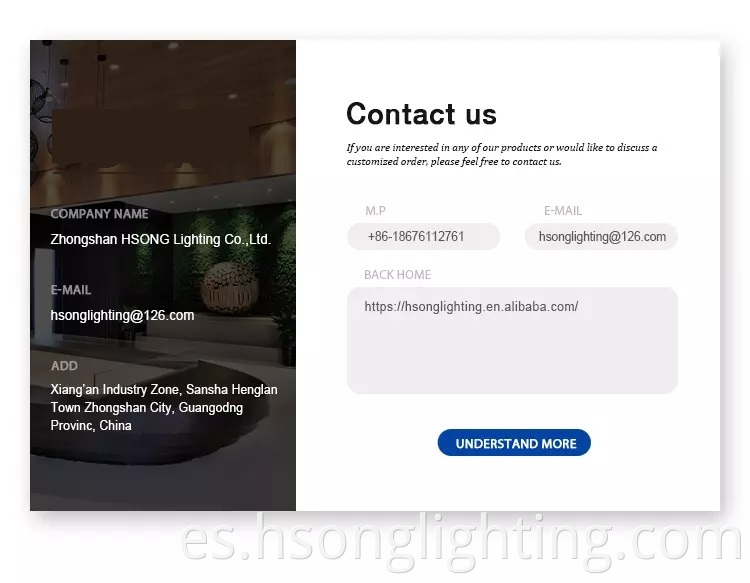 Hsong Anti Glare No Fliker LED Downlight COB AC100-240V para aplicaciones comerciales